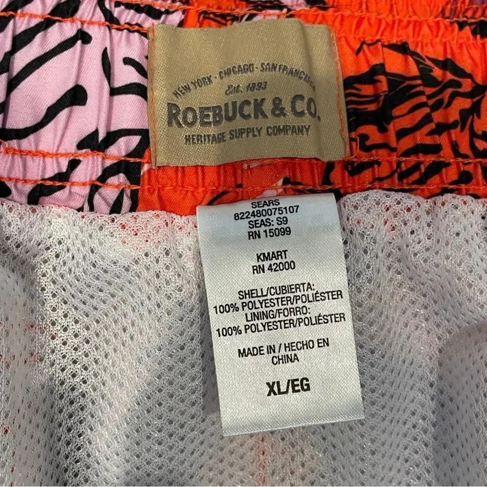 Sears Orange and Black Swim Trunks Classic Design